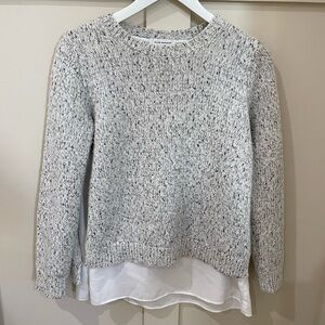 Club Monaco Speckled Crewneck Sweater in Ivory and Black